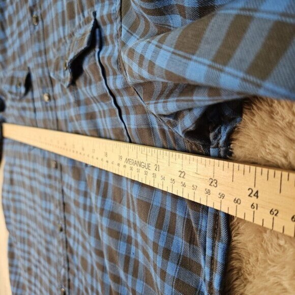 The North Face Snap Button Shirt Plaid Pockets Long Sleeve Men's Size L Western - Picture 3 of 10